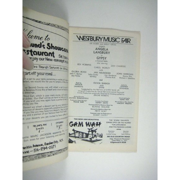 Gypsy Westbury Music Fair Program 1975 Angela Lansbury Robbins Julie Styne - Picture 3 of 7